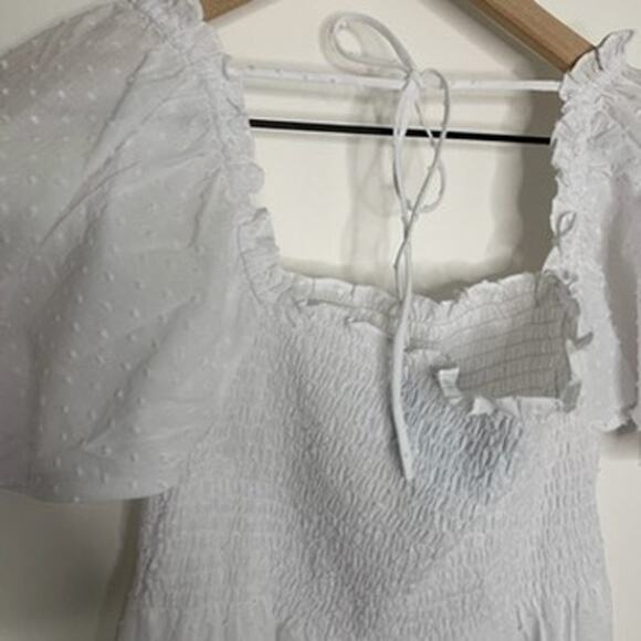 Hill House Home Athena Nap Dress Sheer White Swiss Dot Womens New Small - Picture 11 of 16